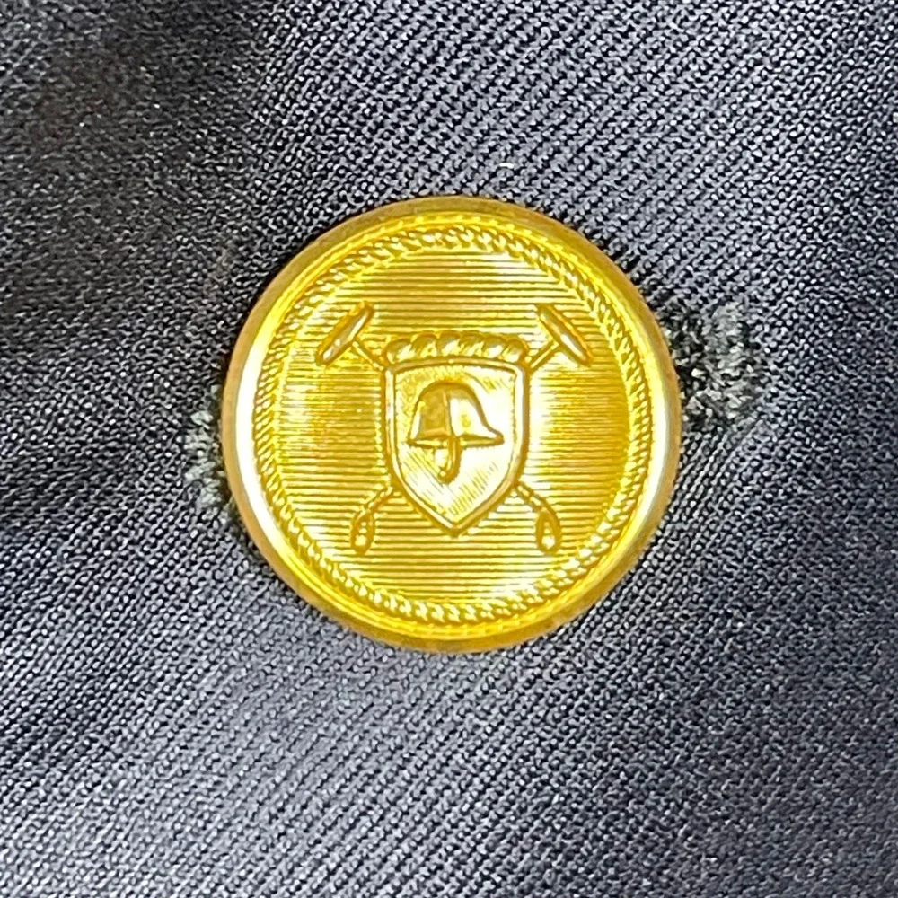 Ralph Lauren Blazer Mens 44R Navy Blue Classic Collegiate Gold Crest Buttons